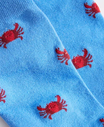 Shop Club Room Men's Crab Crew Socks, Created For Macy's In Blue