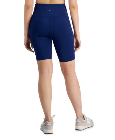 Id Ideology Women's Compression 7" Bike Shorts, Regular & Petite, Created For Macy's In Deep Black