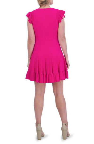 Shop Eliza J Center Ruched A-line Dress In Hot Pink