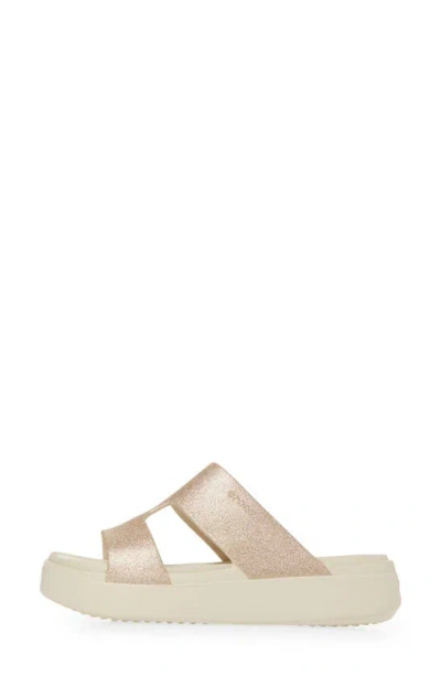 Crocs Getaway Platform Glitter H-strap In Stucco