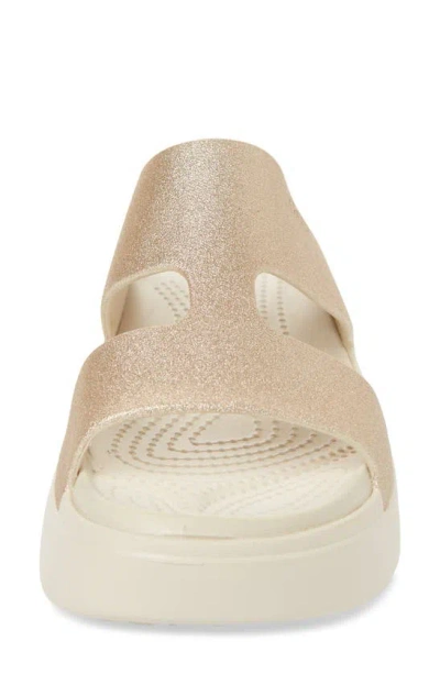 Crocs Getaway Platform Glitter H-strap In Stucco