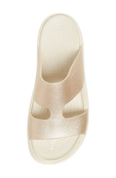 Crocs Getaway Platform Glitter H-strap In Stucco
