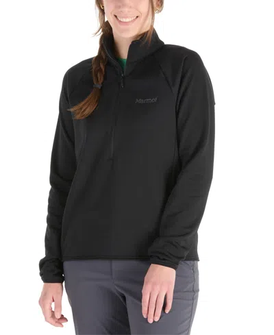 Shop Marmot Women's Leconte Fleece Half-zip Pullover In Black