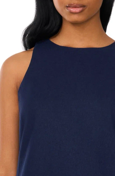 Shop Halogen Sleeveless Linen Blend A-line Dress In Classic Navy