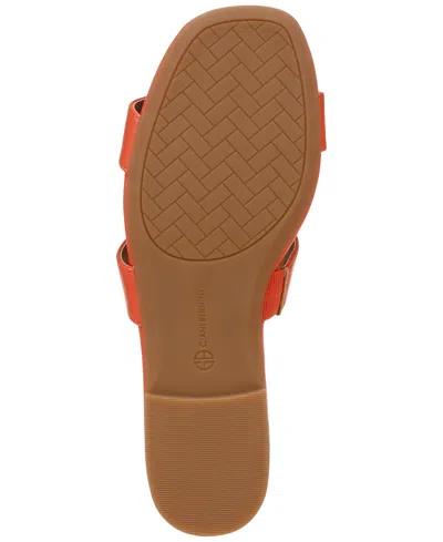 Shop Giani Bernini Caitlynn Slip-on Memory Foam Hardware Flat Sandals, Created For Macy's In Black