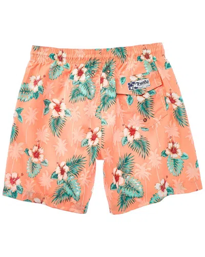 Shop Trunks Surf & Swim Co. 2pc Waikiki Shirt & Sano Swim Short Set In Orange