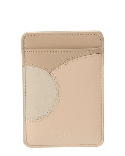 Shop Chloé Moona Leather Card Holder In Pink