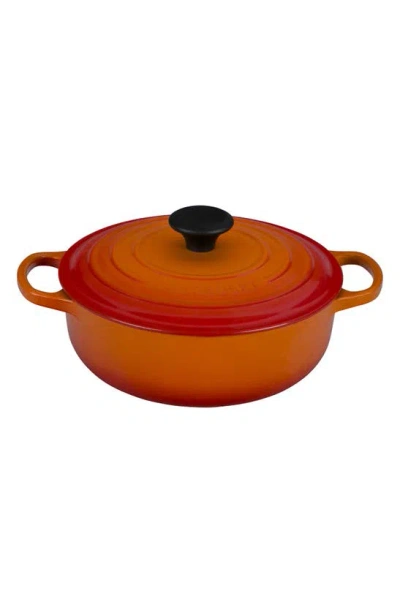 Shop Le Creuset Signature 3.5-quart Round Enamel Cast Iron French/dutch Oven In Flame (house Special)