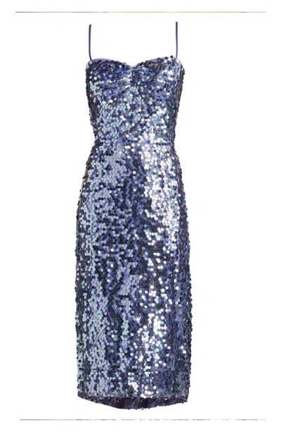 Sho By Tadashi Shoji Sequin Midi Dress In Violet Shimmer