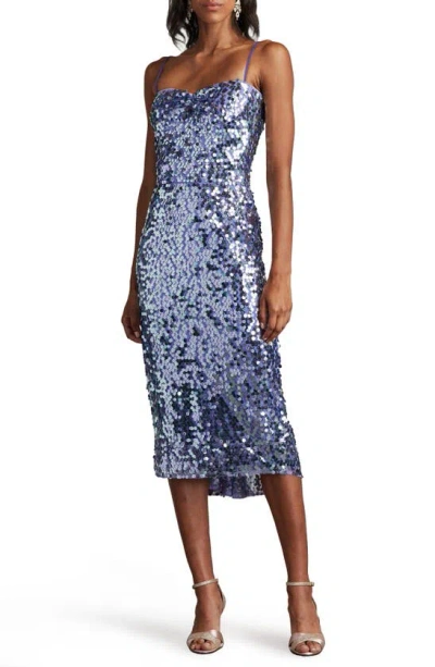 Sho By Tadashi Shoji Sequin Midi Dress In Violet Shimmer