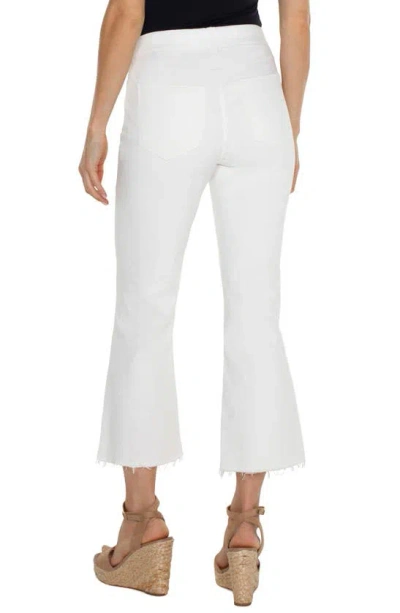 Shop Liverpool Los Angeles Chloe Pull-on Side Stitch Crop Flare Jeans In Bright White