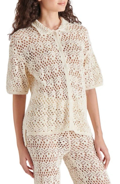 Steve Madden Avana Crochet Cardigan In Natural