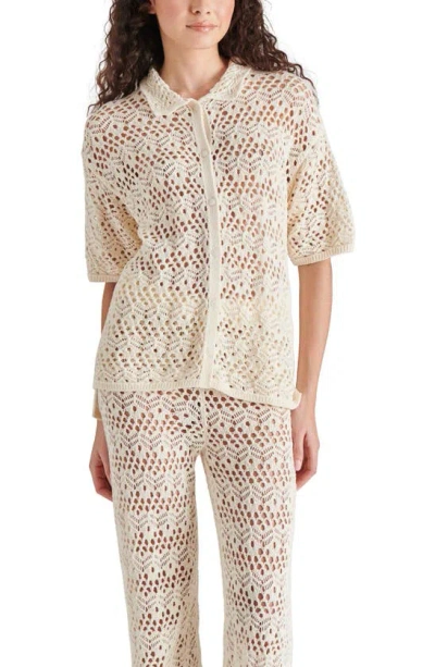 Steve Madden Avana Crochet Cardigan In Natural