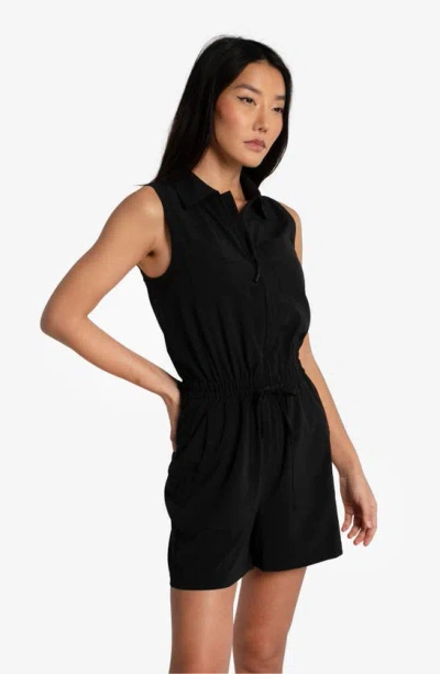 Shop Lole Momentum Zip Front Romper In Black Beauty