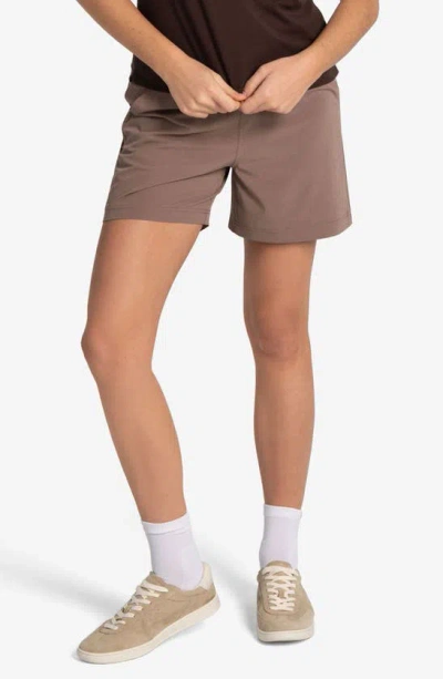 Shop Lole Momentum Drawstring Shorts In Fossil