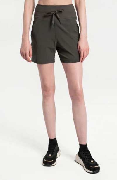 Shop Lole Momentum Drawstring Shorts In Olive