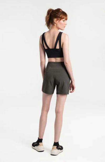 Shop Lole Momentum Drawstring Shorts In Olive