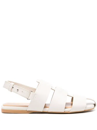 Shop Jw Anderson Neutral Fisherman Slingback Leather Sandals In Neutrals