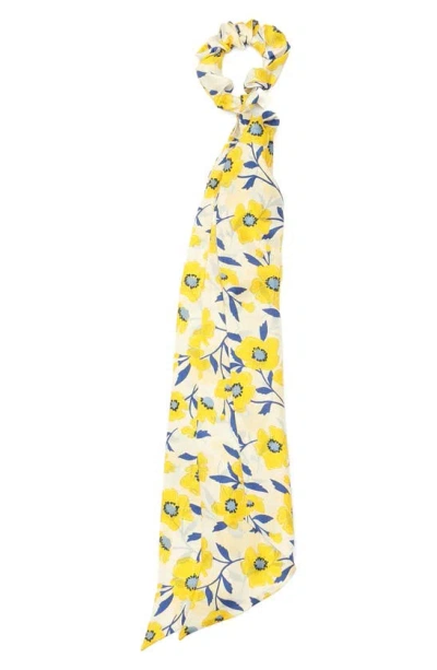 Shop Kate Spade Sunshine Floral Silk Covertible Hair Tie In Cream