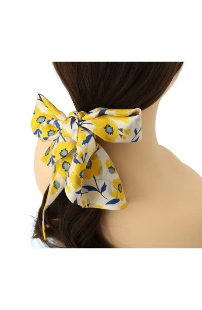 Shop Kate Spade Sunshine Floral Silk Covertible Hair Tie In Cream