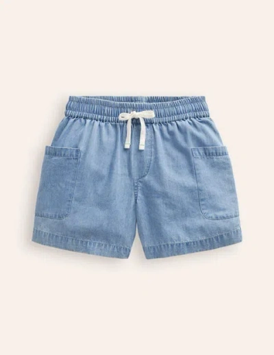 Shop Mini Boden Pocket Shorts Light Wash Chambray Girls Boden