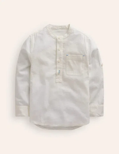Shop Mini Boden Grandad Shirt White Boys Boden