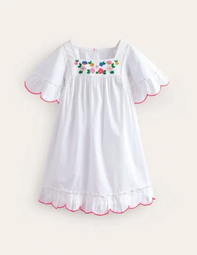 Shop Mini Boden Lightweight Vacation Dress White Floral Embroidery Girls Boden
