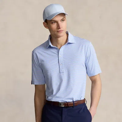 Shop Rlx Golf Classic Fit Performance Polo Shirt In Blue Rain/ceramic White