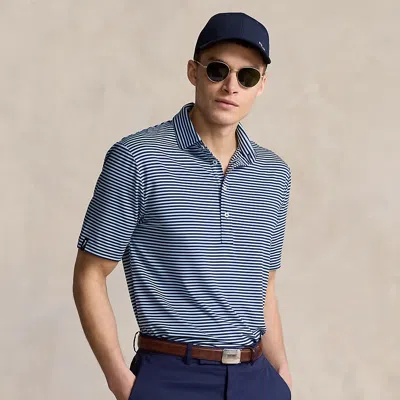 Shop Rlx Golf Classic Fit Performance Polo Shirt In Refined Navy/austin Blue