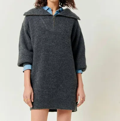 Shop Sessun Eireann Robe Pull Sweater Dress In Graffit In Grey