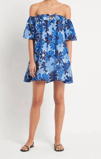 Shop Faithfull The Brand Letisha Mini Dress In Canaria Floral Blue