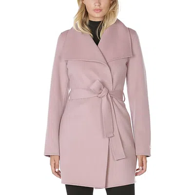 Shop Elie Tahari Wool Wrap Belted Jacket Coat In Powder Pink In Purple