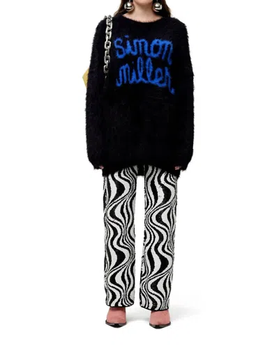Shop Simon Miller Dozy Sweater In Logo Black Intarsia
