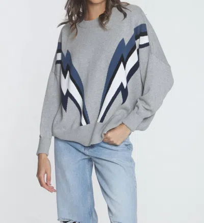 Label+thread Retro Sweatshirt In Fog Bolt Multi In Grey