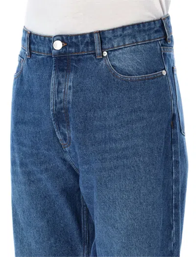 Shop Ami Alexandre Mattiussi Loose Fit Jeans In Medium Blu