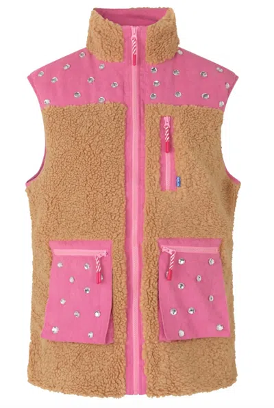 Shop Cras Adele Vest In Pink/brown