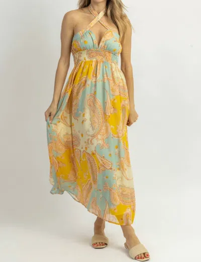 Shop Dress Forum Lemonade Breeze Crossover Midi Dress In Yellow In Multi