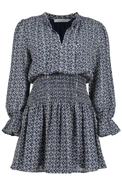 Bishop + Young Marmont Boho Dress In Mosaic Print In Blue