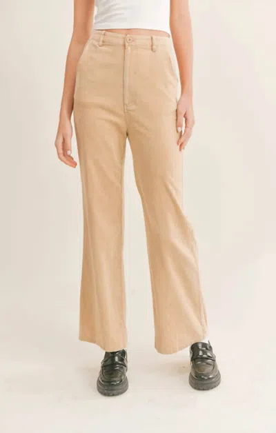 Shop Sadie & Sage Forever Young Corduroy Pants In Khaki In Beige