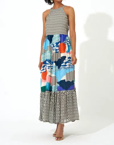 Shop Oliphant High Neck Maxi In Pacifica White In Yellow