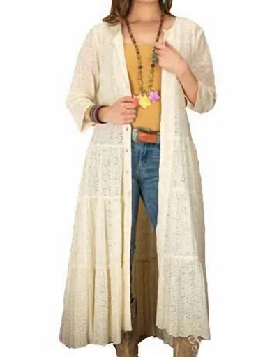 Shop Vintage Collection Bella Duster Cardigan In Ivory In Beige