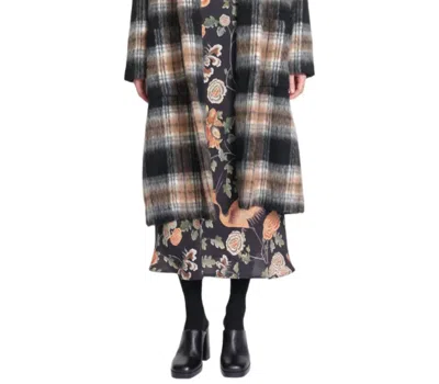 Shop Corey Lynn Calter Bernadette Coat In Brown Plaid In Grey