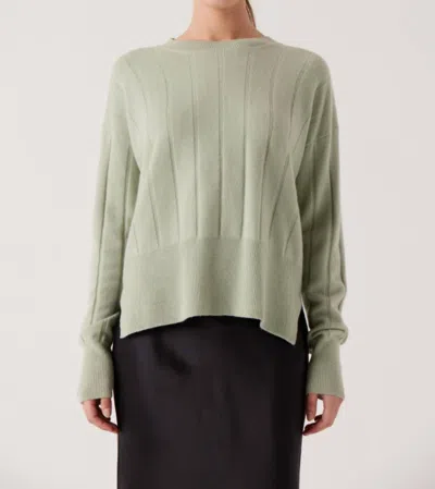 Shop Sophie Rue Crewneck Ribbed Sweater In Sage Mint In Green