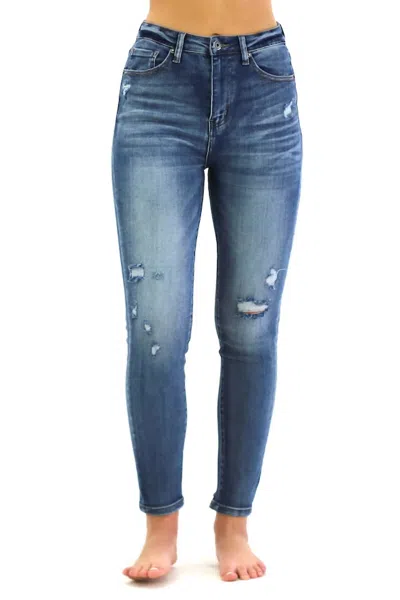 Shop Risen High Rise Skinny Jean In Vintage Washed In Blue