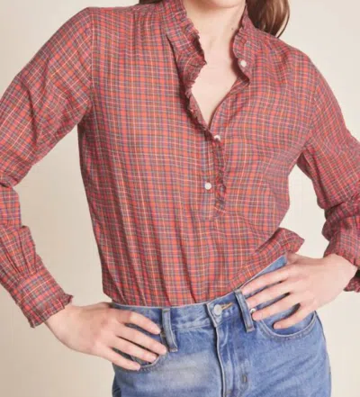 Shop Trovata Breezy Blouse In Redford Plaid In Pink