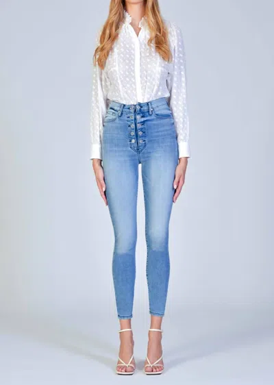 Shop Black Orchid Bridget Double Button Skinny Jean In Livin' On The Edge In Blue