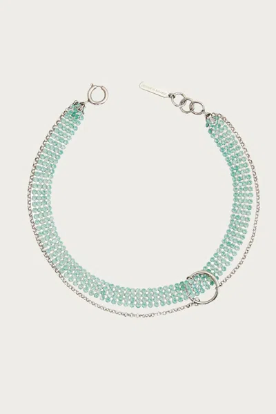 Shop Justine Clenquet Clarence Choker In Silver In Green