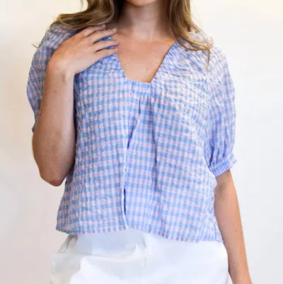 Shop Never A Wallflower Check Top In Pink & Blue