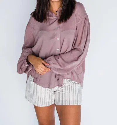 Shop Eesome Business As Usual Blouse In Mauve In Pink