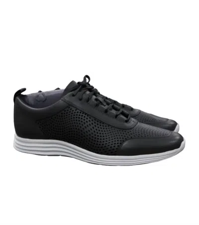 Shop Cole Haan Men's Og Sport Perforated Runner Shoes In Magnet/white In Black